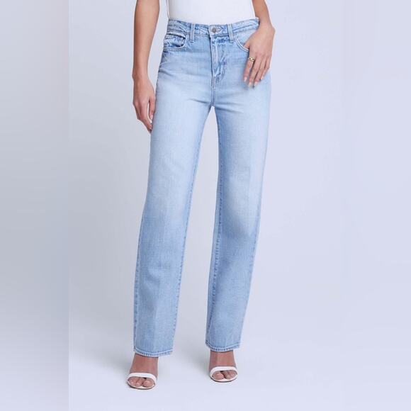 L’Agence Jones Ultra High Rise Stovepipe Cotton Denim Jeans Fontana Wash Size 28 - Picture 2 of 8